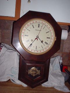 Antique Vintage Station Master Calendar Regulator Wall Clock