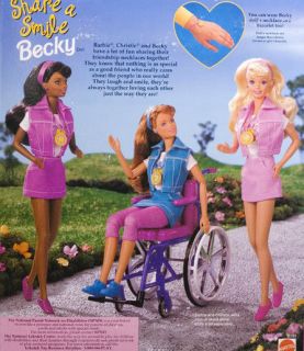 Barbie Share a Smile Becky Wheelchair Friend and Christie 3 Dolls