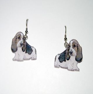 Bassett Hound Puppy Earrings CUTE 