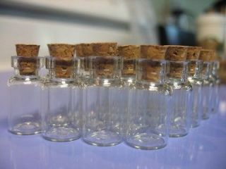 100 1ml Vials. Big Lot Of Clear Glass Bottles With Corks. Empty Jars 