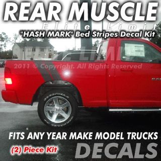 Bed Box HASH MARK MUSCLE Dodge Ram Truck Decals Stripes Stickers