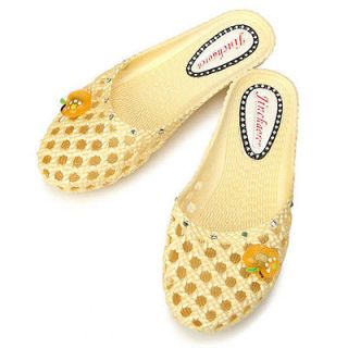 New Water Aqua Summer Beach Jelly Womens Shoes Sandals Yellow US 7.5