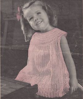     Vtg Crochet Baby/Toddlers Dress PDF or Paper Pattern Sizes 2 and 4
