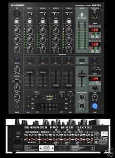 Behringer DJX750 Pro 5 Channel DJ Mixer Effects DJX 750  