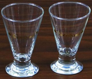 Pair of Saint Brendans Irish Cream Shot Glass Glasses Footed FREE 