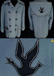   ★ Ice Blue HBC HUDSONS BAY Wool BLANKET COAT Jacket PARKA w HOOD