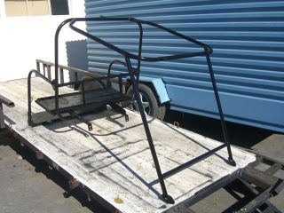   GOLF CART ROLL CAGE REAR FLIP SEAT BED BLACK PAINT 4 PASSENGER 82 UP