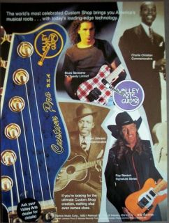 1996 Valley Arts Guitar Ray Benson Charlie Christian Ad