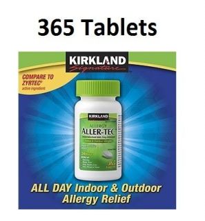 Kirkland Aller Tec Cetirizine HCL Antihistamine 10mg 365 Tabs Allergy 