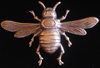 Napoleonic Bee Pin Brooch Antiqued Brass Honey Bees