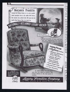   Furniture Co Rocker Benjamin Franklin Platform Rocker Chair Print Ad