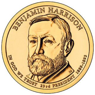 2012 D Benjamin Harrison Golden Dollar   From Mint Bag    