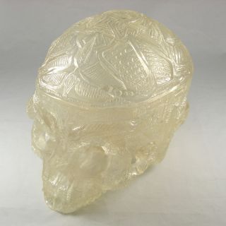 Resin Kapala Carved Crystal 11 Human Skull Storage Box