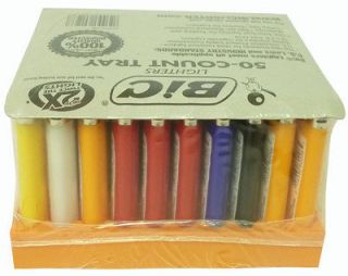 50 BIC Classic Full Size Lighter w/Tray Disposable Lighters Wholesale 