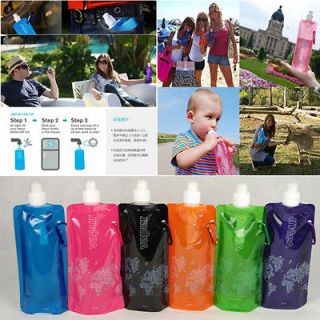   Flexible Collapsible Foldable Reusable Water Bottles Ice Bag