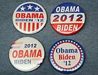 Set of 4 OBAMA BIDEN Campaign 2012 Buttons Pinbacks 2 1/4 inch 2.25 