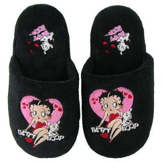 Betty Boop & Pudgy Slippers Pink Heart Ladies Womens BB8425