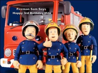 Fireman Sam Personalised Birthday Cake Topper. 7.5 round or A4 