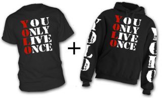 DRAKE YOLO * T SHIRT & HOODIE Combo you only live once ALL SIZES IN 