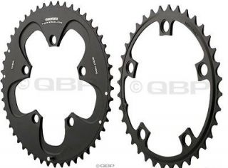   Red Chainring Set 52T & 36T 110mm Black 10 Speed Road Bicycle   NEW