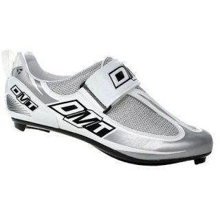 DMT Road Bike Cycling SPD SL Shoe Tri Triathlon White Silver