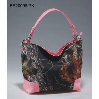 LICENSED MOSSY OAK PINK CAMO CAMOUFLAGE WESTERN HOBO TOTE PURSE 