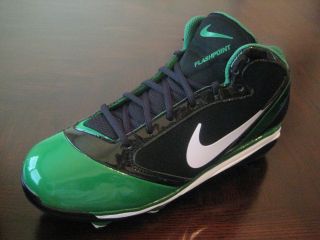   Flashpoint D Mens Mid Football Cleats in black & green CHOICE OF SIZES