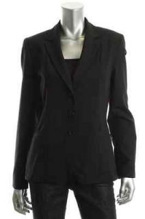 Elie Tahari NEW Bailey Black Notch Collar Three Button Blazer Jacket 8 