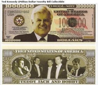   One Million Dollars Edward More Ted Kennedy Bill Note Novelty Money