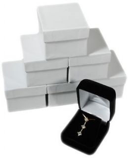 Black Velvet Pendant Necklace Earrings Jewelry Gift Boxes 1 7/8 x 2 