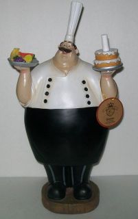 Fat Chef Bistro Chefs Figure Figurine Statue Chalkboard Menu Board New 