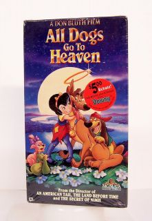 SEALED Original Classic Cartoon 1989 Movie All Dogs Go to Heaven VHS 