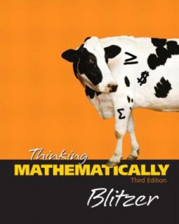 Thinking Mathematically by Robert F. Blitzer 2004, Hardcover