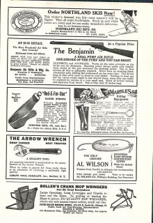 1922 AD Benjamin Air Rifle BB Gun Northland Skis Al Wilson Lures 