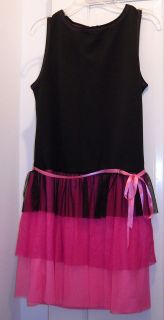 Juniors BONNIE JEAN Pink Black DANCE DRAMA FLAPPER DRESS COSTUME 16 