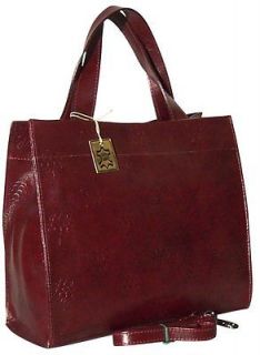 NEW Genuine Italian Real Leather Handbag Burgundy Made in Italy bag 