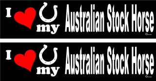 love my Australian Stock Horse trailer bumper stickers 