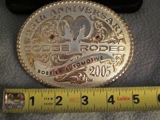   Rodeo 25th anniversary belt buckle Bossier Automotive cowboy 2005