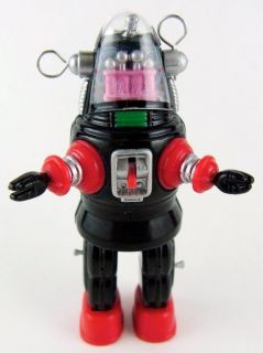 Mechanized Robot Die Cast Figure Black Tin Age Robby the Robot Type