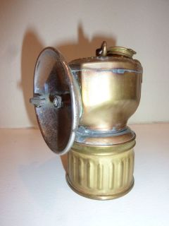 Brass Justrite Miners Carbide Cap Lamp
