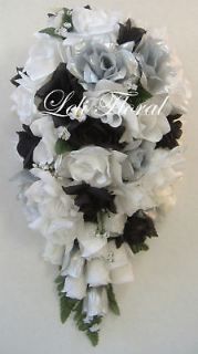 10pcs Bridal Bouquet Wedding Flower Package Bride Centerpiece Pew 