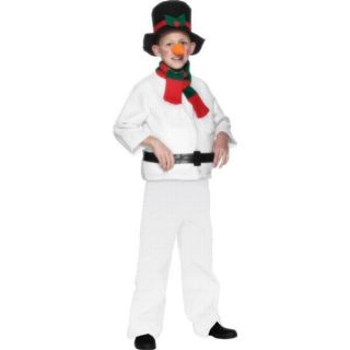   Boys White Snowman Costume Xmas Christmas Smiffys Fancy Dress Costume