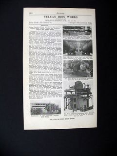 Vulcan Iron Works Rotary Cement & Lime Kilns 1928 Ad