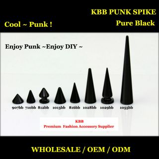 Black】5pc Metal Punk Spikes Screwback Cone Stud Rock Gothic DIY 