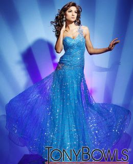 TONY BOWLS 112541 Peacock Prom Dress Evening Pageant Gown 4 NWT Retail 