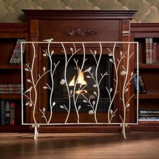   Decor Living Room Warm Heating Antique White Fireplace Screen Metal