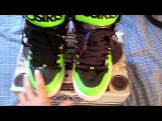 Osiris Bronx Skate Shoes Skateboarding Lime Green Purple Rare 12 NYC 