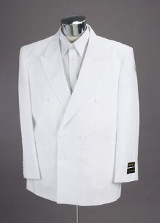 New Mens Double Breasted White Dress Suit 38 S Short