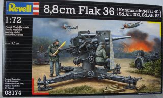 REVELL #3174 8,8cm Flak 36 Heavy Gun 172 Plastic Model Kit