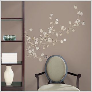 SILVER DOLLAR BRANCH BiG Wall Mural Stickers Tree Leaves Room Decor 